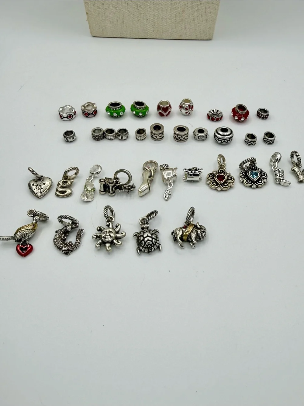 Brighton Four‎ Leaf Clover Wheat Chain Charm Bracelet + 5 Charms